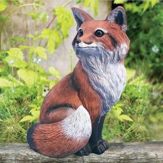 Fox Garden Statue Outdoor Lawn Yard Figurine Lifelike