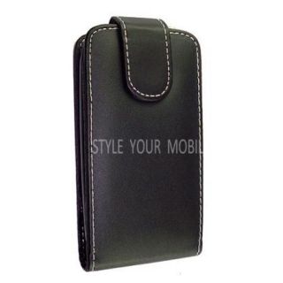  610 Smooth Black Leather Magnetic Flip Case Cover Wallet Pouch
