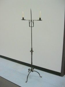  Decorated Floor Standing Wrought Iron Adjustable Candle Holder