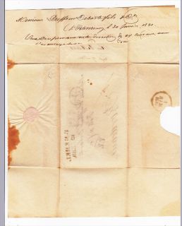 Prussia Memel to France Bordeaux 1831 Stampless Cover