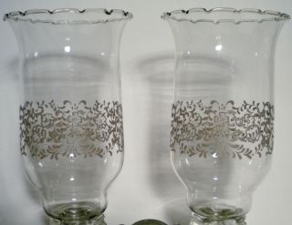 HOME INTERIORS HOMCO TALL PARK LANE FLORAL VOTIVE CANDLE WAX GLASS