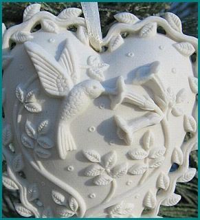 Margaret Furlong Porcelain Love Song Heart Ornament 1999 