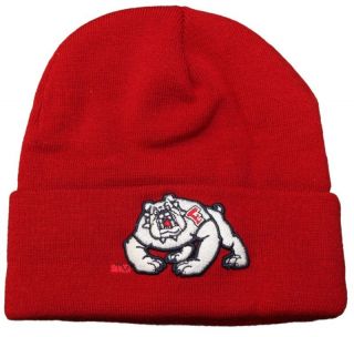 New Fresno State Bulldogs Embroidered Beanie Hat Skull Cap Maroon