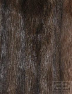 Trager Furs Brown Long Haired Beaver & Fox Fur 3/4 Length Coat