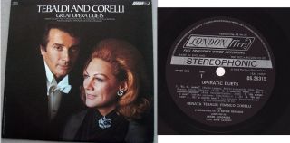 Renata Tebaldi and Franco Corelli Great Opera Duets LP London Stereo