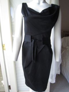 Fuzzi Black Stretch Dress with Belt XS