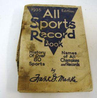  All Sports Record Book Frank G Menke Baseball Golf Football
