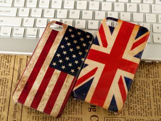2pcs Classic US and UK Flag Hard Back Case for Apple iPhone 4 4G 4S