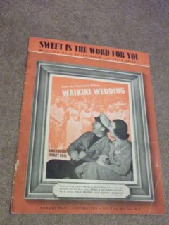 Sweet Is The Word for You Waikiki Wedding Sheet Music