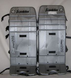 Used Franklin SX Pro 1205 Size 28 Silver Street Hockey Goalie Leg Pads