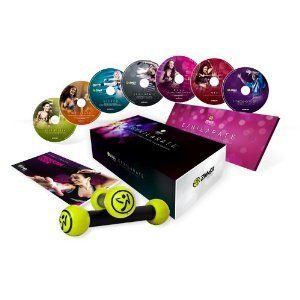 The Zumba Fitness Exhilarate 7 Dvd Set New with toning sticks and