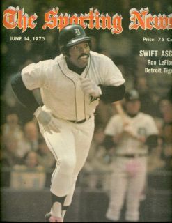 1975 Sporting News Detroit Tigers Ron LeFlore No Label