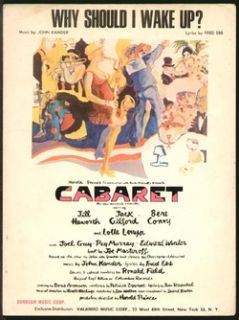 Cabaret 1966 Why Should I Wake Up Broadway Vintage Sheet Music