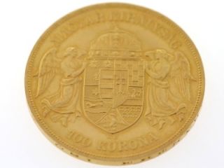1908 Austria Hungary Franz Joseph I 100 Koronas RARE Gold Bullion Coin