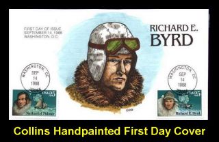  both set of 2 covers fred collins handpainted first day cover fred