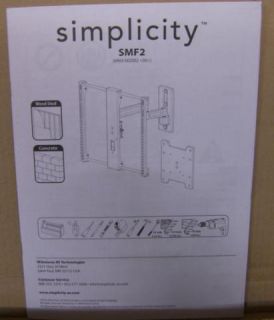 Simplicity SMF2 B1 Full Motion TV Wall Mount 19 24 BN