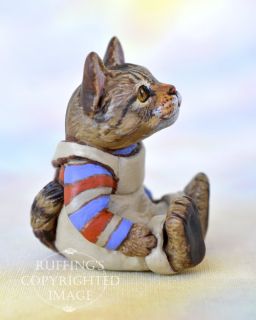 Freddie, Original One of a kind Dollhouse sized Tabby Maine Coon Cat