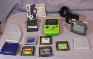 Vintage Lime Green Nintendo Game Boy Color Games CGB 001