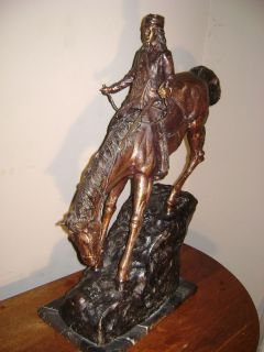 Mountain Man 28 3 4 H x 24L Frederic Remington Bronze Sculpture