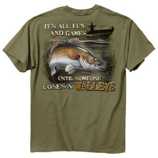 Walleye Fishing T Shirt All Fun Games Loses Walleye