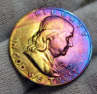 1949 Denver Mint Silver Franklin 50 Cent Piece Choice BU Uncirulated