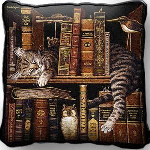 Frederick The Literate by Wysocki Kitty Cat Jacquard Woven Tapestry