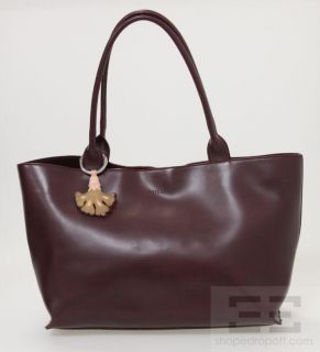 furla burgundy leather tote handbag