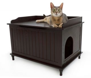 Litter Box Enclosure Hidaway Espresso Cabinet Bath Furniture Cat Pet