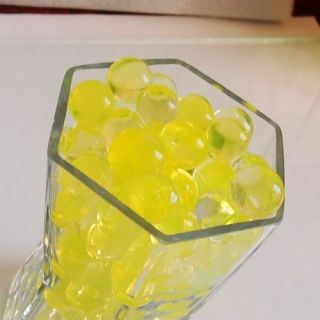 New Yellow Magic Pearl Shaped Crystal soil Water Beads 10Bag