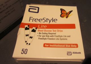 Freestyle Lite Blood Glucose Test Strips 50 Ct Exp 13 14