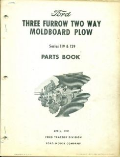FORD PARTS BOOK 3 Furrow 2 Way Moldboard Plow #PA 8390 B (AF 63)