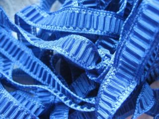 vintage french blue plisse ribbon 4 yards