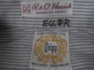 Chipp NYC R O Hawick Trad Brown Stripe Shirt 15 34