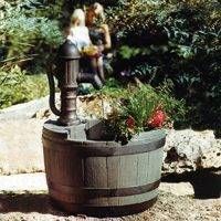 Yard Garden Whiskey Planter Barrel Water Fountain Pump