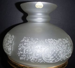 EMBOSED GLASS STUDENT SHADE FOR OIL LAMP TABLE GLOBE RAYO STYLE