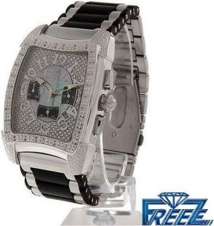 Freeze Mens Chronograph Japan Movement Watch with Genuine Diamonds