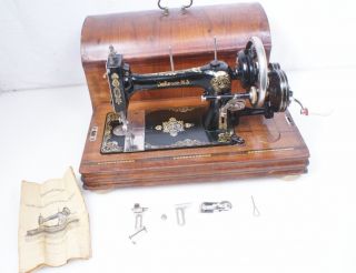 Antique German W.J. Harris Defiance 3 Hand Crank Sewing Machine Singer