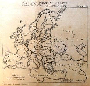 wwi battle map 1923 post war european states