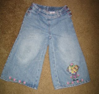 Girls 6 6X Disney Princess Gaucho Capri Jeans Denim Pants Aurora Belle