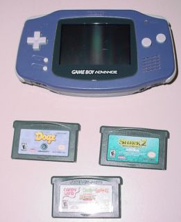  Purple Blue Gameboy Advance Game Boy DOGZ Candy Land Shrek 2 AGB 001