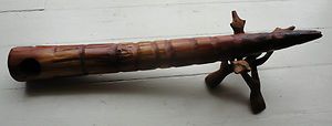 Native American Indian Handcarved Handmade Wooden Peace Pipe Stand New