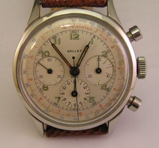  Vintage Gallet Chronograph Watch