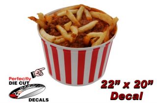 Chili Fries 22x20 Decal for Hot Dog Stand Concession Trailer or
