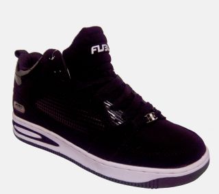FUBU Adair Mens Black White Classic Lace Up Athletic Fashion Shoe