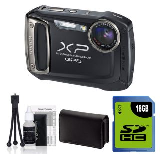 Fujifilm Finepix XP150 Waterproof Digital Camera GPS BLACK +16GB Kit