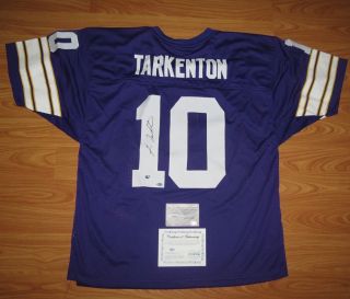 Fran Tarkenton Signed Autographed Vikings Purple Jersey w COA