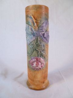 Vintage Weller Woodcraft Flemish Rose in A Ribbon Rustic Floral Art