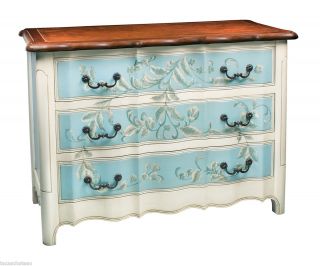 Tuscan French Country Blue Painted Furniture Sofa Hall Table Chest