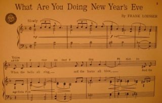 Old 1947 What Are You Doing New Years Eve Sheet Music