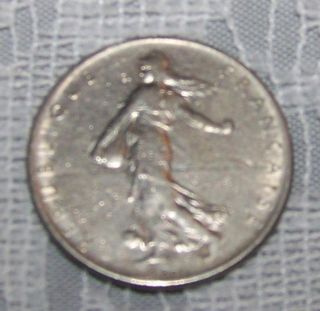 1960 France 1 Franc Coin French Frank Repubilique O Roty